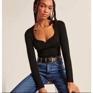 Brown abercrombie bodysuit sweater